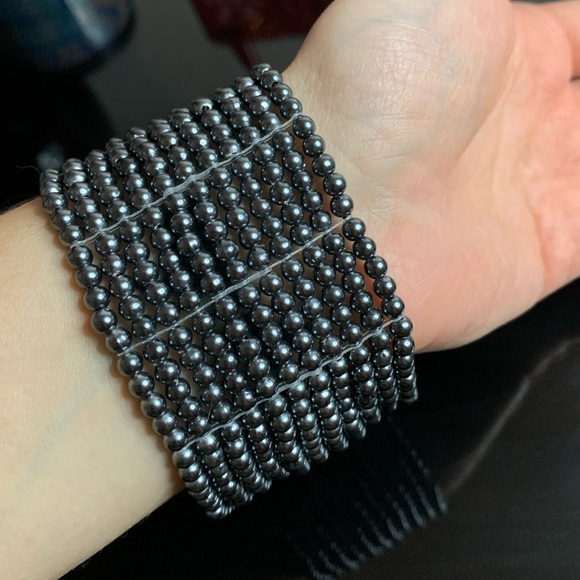Metallic grey beads bracelet 🌚 - Picture 6 of 6